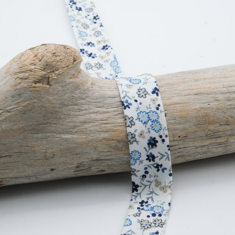 18mm Blue Floral Bias Tape - Maison Klem